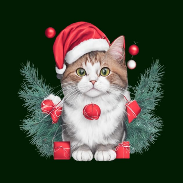 funny santa cat by halazidan