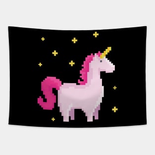 Pixel Art Unicorn Funny Pop Art Gaming Tapestry