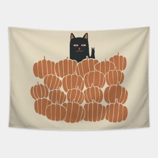 Cat love pumpkin Tapestry