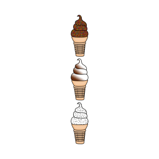 Ice Cream Lover Chocolate w/ Sprinkles, Vanilla with Chocolate Chip or Oreo, Vanilla Chocolate Twist T-Shirt