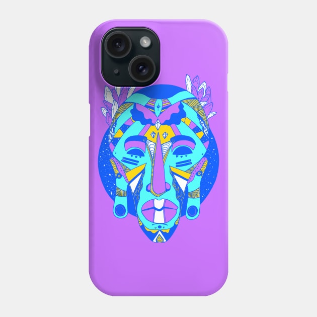 African Mask 1 - Blue Edition Phone Case by kenallouis