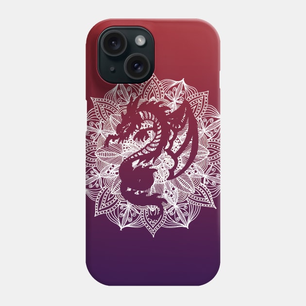 Mandala Circle Dragon Tattoo Phone Case by ZeichenbloQ