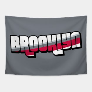 Retro Brooklyn Word Art with Stripes Tapestry