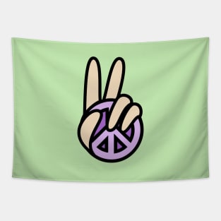 CND Peace symbol Hand V Sign Tapestry