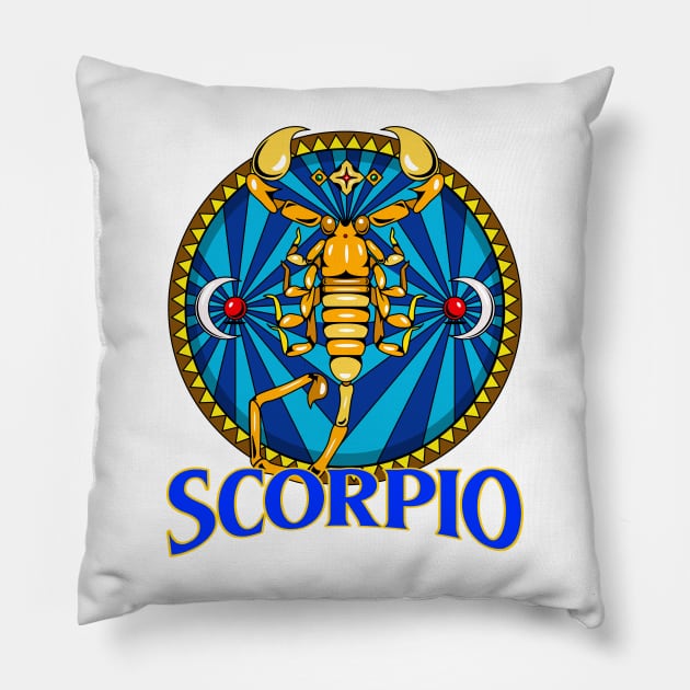 Scorpio Zodiac Design Pillow by Tip Top Tee's