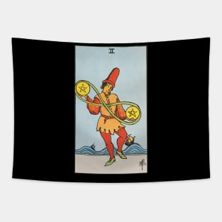 Two of pentacles tarot card Tapestry