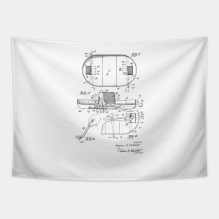 Hockey Game Board Vintage Patent Drawing Tapestry