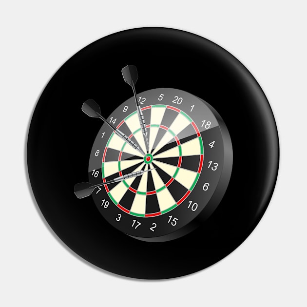 Dartboard With Darts Darter Pin by Foxxy Merch