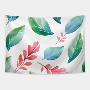 Petite Floral Foliage: Delicate Leaf Patterns Tapestry