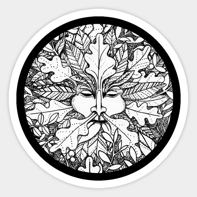 Greenman Ink Drawing Greenman Sticker Teepublic