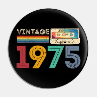 Vintage 1975 Classic Birthday 1975 Cassette Tape Vintage Pin