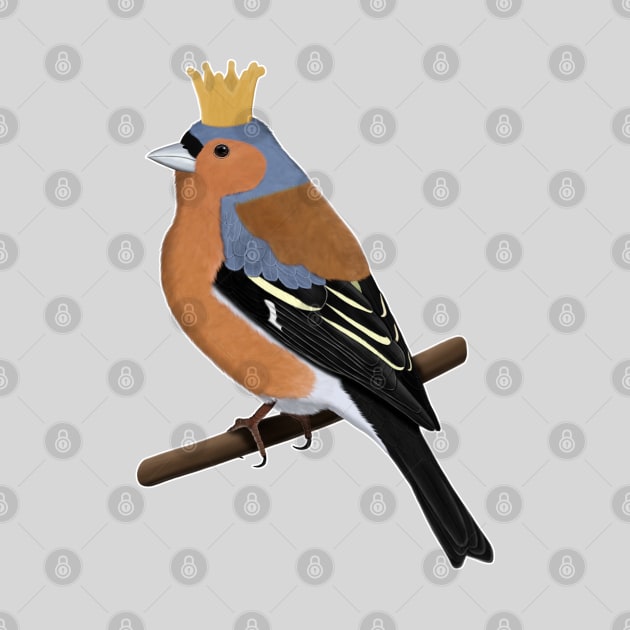 Chaffinch with Crown Bird Watching Birding Ornithologist Gift by jzbirds