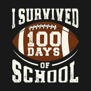 I Survived 100 Days Of school Party Cute American football T-Shirt