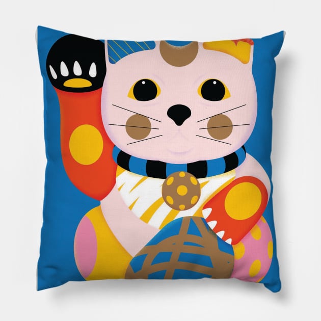 Keko: The Cat Illustration Pillow by Honeynandal