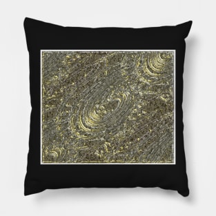 Abstract Fractal Wave Yellow Galaxy Spiral Pattern Pillow