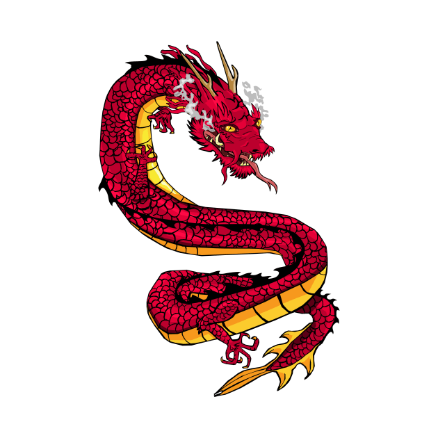 Red Chinese Dragon by Dragonsqueaks