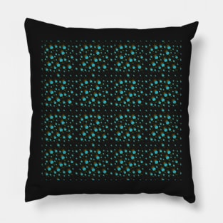 Seeding Blue Flowers. Cute blue flowers bursting with life-giving seeds. A floral design set on a dark background. Pillow