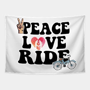 Peace Love Ride Tapestry