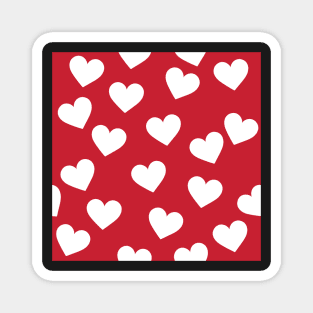 Red and white hearts print Magnet