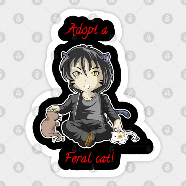 Adopt A Cat Comic Sticker Teepublic