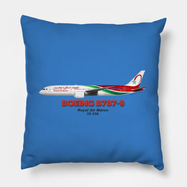 Boeing B787-9 - Royal Air Maroc Pillow by TheArtofFlying