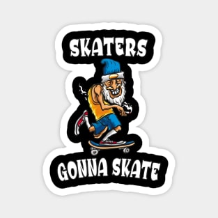 Funny Old Man Skateboarding Grandpa Magnet