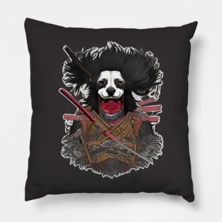 samurai  dog art work Pillow