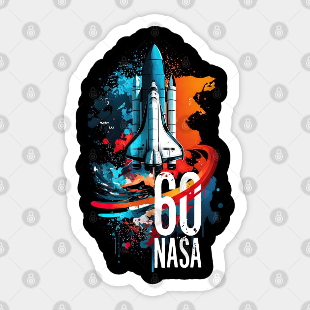 Space Shuttle 60 Years NASA - Nasa Space Shuttle - Sticker