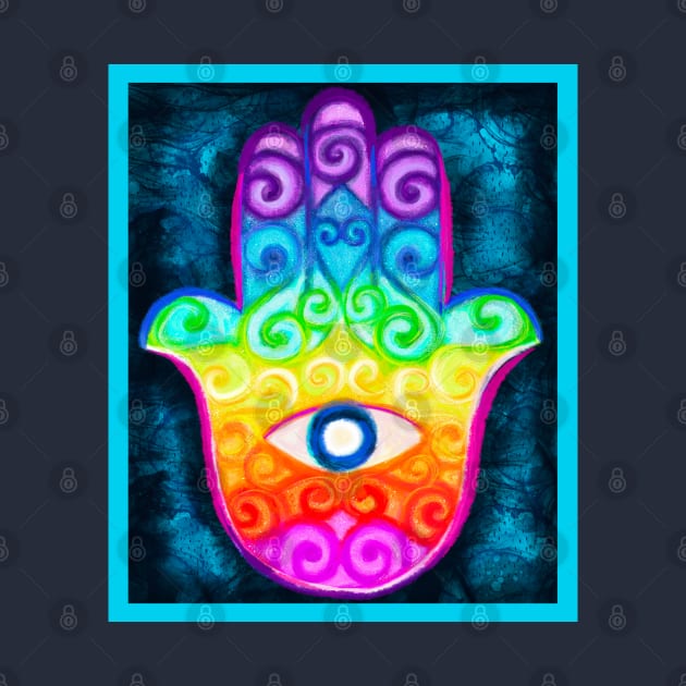 Rainbow Hamsa Evil Eye Protection Amulet by Kraken Sky X TEEPUBLIC