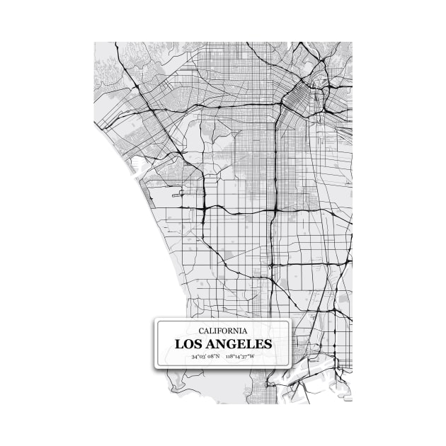 Los Angeles California with GPS Coordinates by danydesign