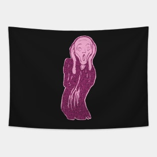 The Scream  minimalized Lollipop Pink Tapestry