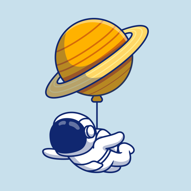 Cute Astronaut Floating With Planet by Catalyst Labs