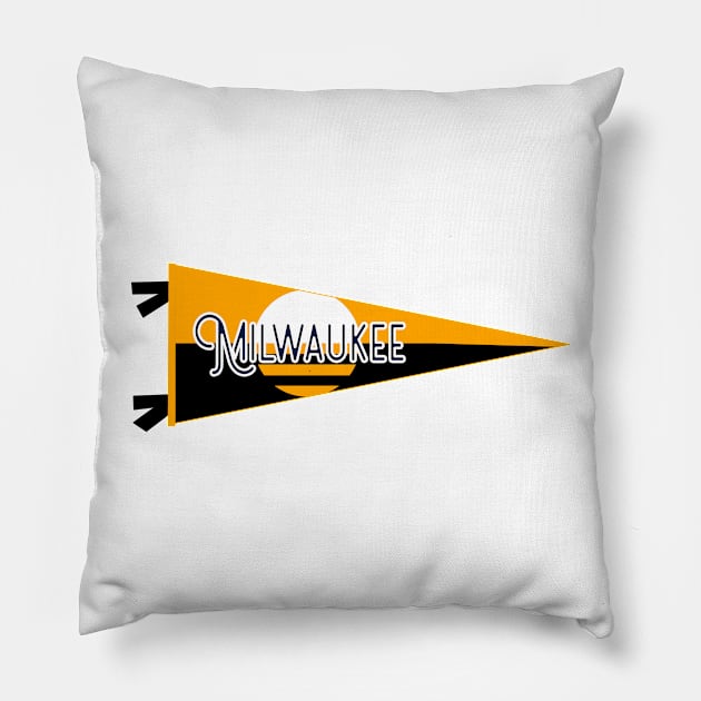 Milwaukee Flag Pennant Pillow by zsonn