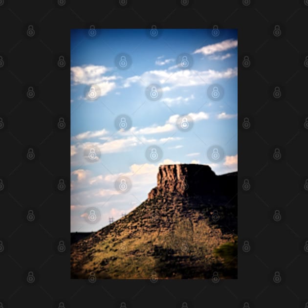 Butte with Blue Sky by heidiannemorris