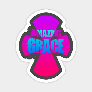 Amazing Grace Christian Cross Magnet