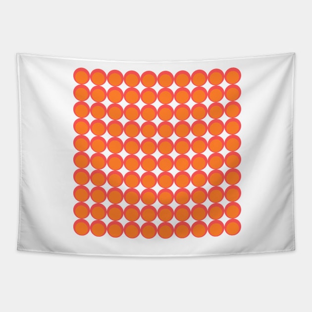 pop art pattern - toned orange and red pink circles Tapestry by stephenignacio