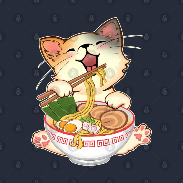 Kawaii Neko Cute Ramen Cat Japanese Noodle Anime Lover by Green Splash