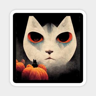 Evil Halloween Cat Magnet