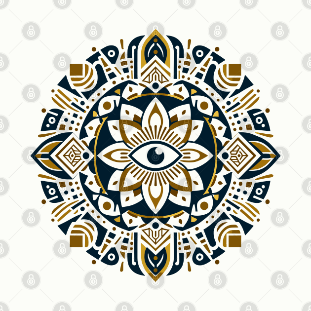 All-Seeing Eye Egyptian Mandala 1 by AmandaOlsenDesigns