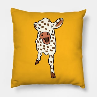 Aesthetic Cow With Brown Spots Pillow