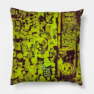 Acid Green Street Sticker Art NYC Pillow