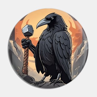 Crow Holding Thor's Hammer Pin