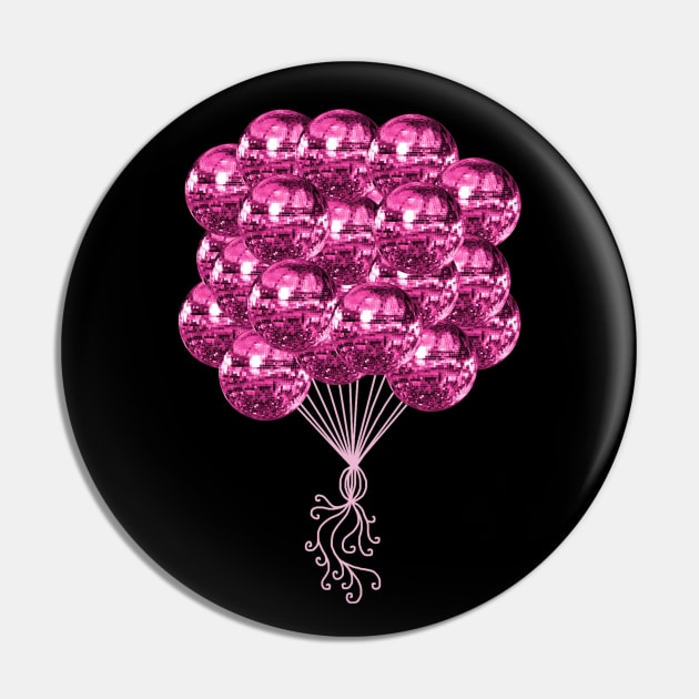 Pretty Pink Music Disco Ball Balloons - Disco Ball - Pin