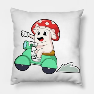 Mushroom as Biker with Scooter Pillow