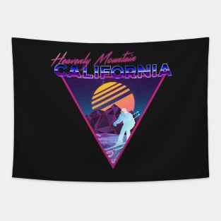 Retro Vaporwave Ski Mountain | Heavenly Mountain California | Shirts, Stickers, and More! Tapestry