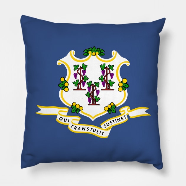 Flag of Connecticut State of the USA Pillow by SolarCross