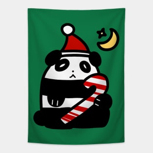 Christmas Candy Cane Panda Tapestry