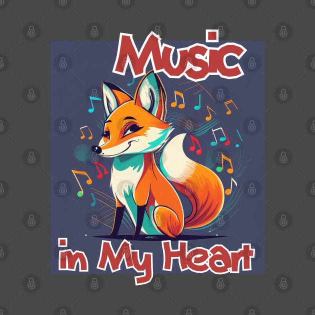 Smiling Musical Fox by BukovskyART