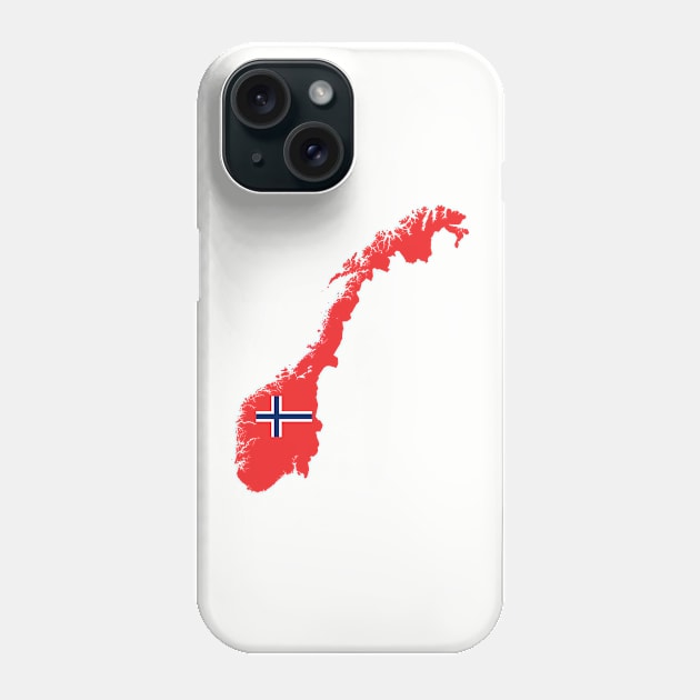 Norway Map Phone Case by Historia