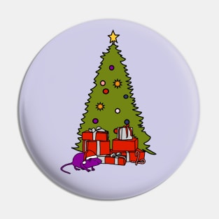 Santa Rat with Christmas Tree Pin